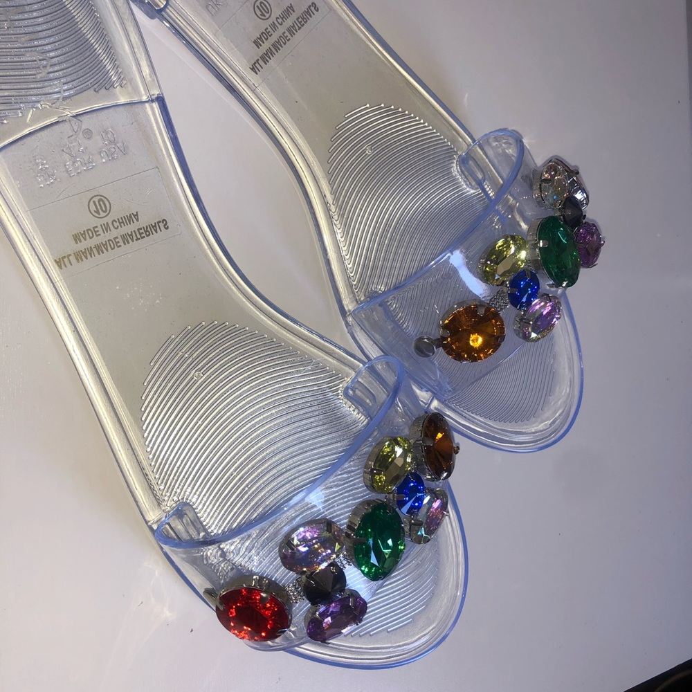 New multicolored crystal sandals